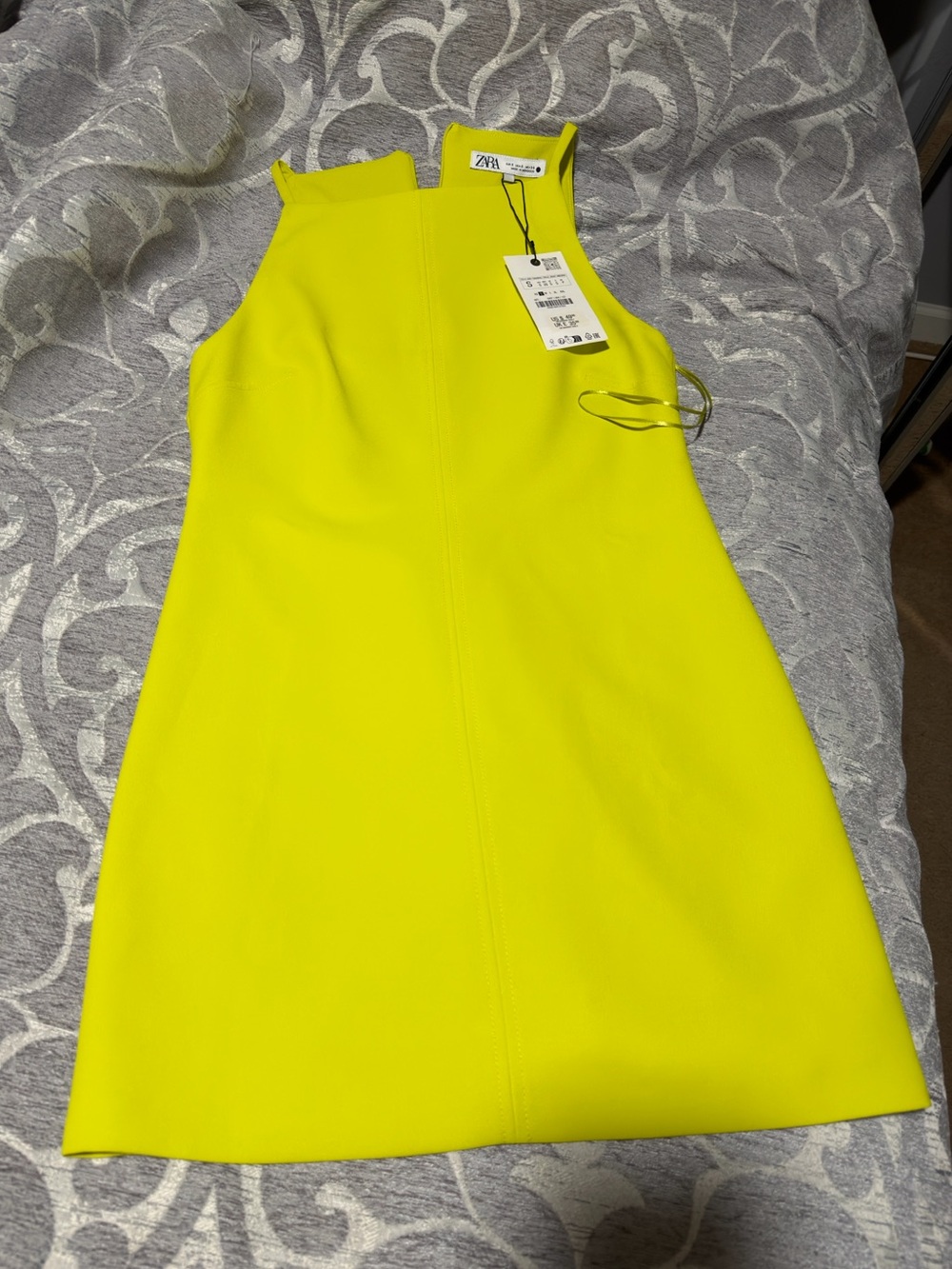 Zara Neon Yellow Sleeveless A-Line Womenβs Dress NWT SIZE SMALL